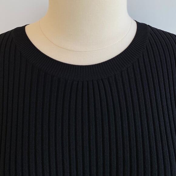 Maje Meely Black Ribbed White Open Back Tie Crewneck Sweater Pullover sz 3, US L - Picture 5 of 9